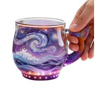 Tasses à café en verre | Esthétique Vague Marine Art Moderne Verrerie | Verres À Café Tasses À Boire Sirène | Pour Thé Chaud Froid Eau Jus Décoration Maison Bureau Dortoir Restaurant Bar Anniversaire