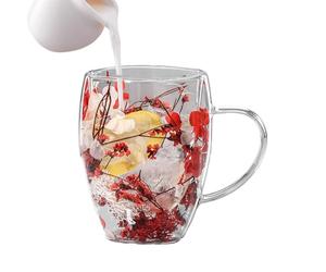 Tasses à café en verre isolées: ensemble de verrerie isolée, résistant à la rupture, haute transparence, thermique résistant, passe au micro-ondes | Design moderne et affichage des boissons