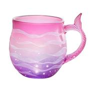 Tasses à café en verre | Poignée Queue De Sirène Art Moderne | Tasses À Boisson Décor De Table Basse | Pour Thé, Lait, Eau, Jus, Bureau, Dortoir, Restaurant, Bar, Adultes, , Anniversaire, Noël