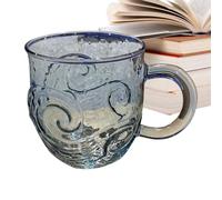Tasses à café en verre Tasse et bouteille d'eau avec design ondulé, 300 ml | Tasse à café boissons chaudes et froides Verre transparent Verrerie Maison Cuisine Bureau