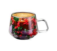 Tasses à café en verre - Tasses à café en verre de 200 ml, Tasse à café expresso à double paroi | Tasses à café en verre avec double isolation, tasse à thé en verre avec fleurs séchées, tasses