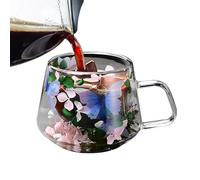 Tasses à café en verre - Tasses à café en verre de 200 ml, Tasse à café expresso à double paroi | Tasses à café en verre avec double isolation, tasse à thé en verre avec fleurs séchées, tasses