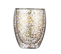 Tasses à café en verre transparent à double paroi pour création d'étoiles paillettes tasses bière M