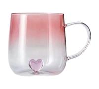 Tasses à café en verre transparent avec dégradé de cœur 3D - Tasse transparente de 400 ml, pour maison, voyage, cuisine, bar, thé, latte, jus, céréales de Noël