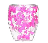 Tasses à café en verre transparent double couche motif floral élégant | Tasse à thé en verre pour thé, lait, latte, jus, boissons, eau