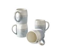 Tasses à café, ensemble de 4 tasses à café de 440 ml, bleu clair et blanc