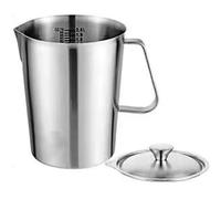 Tasses à café et lait professionnelles 4 tailles 500 ml, 1000 ml, 1500 ml, 2000 ml, couvercle verrouillable, tasse à mesurer robuste en acier inoxydable pour préparation des boissons