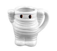 Tasses à café Halloween, tasse à café en céramique blanche mignonne avec motif momies | Récipients saisonniers pour boissons chaudes et froides comme le lait ou l'eau