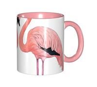 Tasses à café imprimées de flamants roses, 325 ml, tasses à café colorées en céramique avec poignée, tasses de restaurant pour café, thé, cappuccino, cacao, céréales, rose