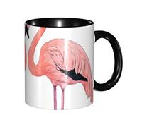 Tasses à café imprimées de flamants roses, 325 ml, tasses à café colorées en céramique avec poignée, tasses de restaurant pour café, thé, cappuccino, cacao, céréales, noir
