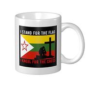 Tasses À Café Je Défends Le Drapeau De L'Armée Nationale De L'État Et Je M'Agenouille Mug Céramique Drôle Imprimé Tasse À Café Rétro, Pour Collègue De Travail, Femme, Homme, 330ml