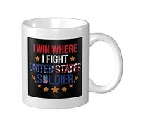 Tasses À Café Je Gagne Là Où Je Me Bats Mug Céramique Drôle Imprimé Tasses À Thé, Pour Femme, Anniversaire, Homme, 330ml