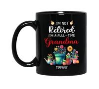 Tasses À Café Je Ne Suis Pas À La Retraite, Je Suis Une Grand-Mère À Temps Plein Tasse À Café En Porcelaine Aquarelle Tasses De Petit Déjeuner Pour Décorer Maman 330Ml