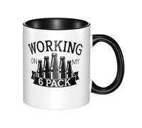 Tasses À Café Je Travaille À Améliorer Mon Pack De Six Bières Message Drôle Café Mug Multicoloré Saint Valentin Tasse en Céramique 11Oz