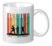 Tasses À Café La Pêche, C'Est Mon Passe-Temps Mug Céramique Avec Poignée Personnalisable Tasses De Petit Déjeuner, Pour Femme, Homme, Domicile, 330ml