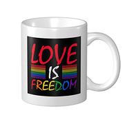 Tasses À Café L'Amour C'Est La Liberté Mug Céramique Drôle Personnalisable Tasse À Café Rétro, Pour Anniversaire, Homme, Fête Des Mères, 330ml