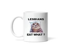Tasses À Café Lesbians Eat What with Cat Lesbian LGBT Gay Pride Tassecafé Rétro Tasseàthé Art Tasse Personnalisable pour Collègue Anniversaire Travail 330Ml