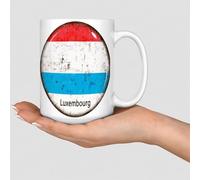 Tasses à café luxembourgeoises de 445 ml en céramique avec drapeau des pays du monde et festival international, pour maman, sœur, meilleure amie, blanc