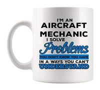 Tasses À Café Mécanicien Aéronautique - Meilleure Solution Aux Problèmes Que Vous Ne Connaissez Pas - Mécanicien - Ingénieur - Machiniste Mugs Tasses en Porcelaine Vintage Tasse Café pour 330ML