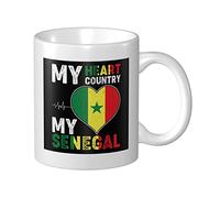 Tasses À Café Mon Coeur Mon Pays Mon Sénégal Mug Céramique Personnalisable Imprimé Tasses À Thé, Pour Stagiaire, Anniversaire, Homme, 330ml