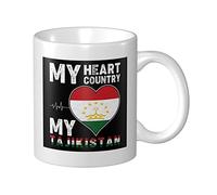Tasses À Café Mon Cœur, Mon Pays, Mon Tadjikistan Mug Céramique Avec Poignée Personnalisable Tasses De Petit Déjeuner, Pour Collègue De Travail, Domicile, Femme, 330ml