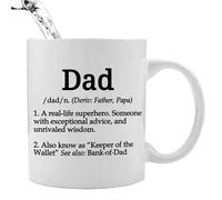 Tasses à café multifonction pour la fête des pères - 350 ml - 8 x 8 x 9,5 cm - Résistant aux hautes températures - Pour vin, thé, crème glacée, jus, café chaud