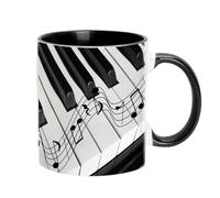 Tasses à café musicales haute - 9,5 x 8 cm Grandes tasses à thé musicales Tasse Guitare | Guitares, piano, violon, 350 ml, tasse en céramique, tasse à thé, décoration de bureau, tasse à boire amusante