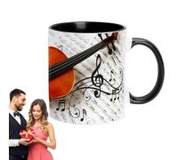 Tasses à café musicales,Tasse à café pour guitare,Tasse de voyage de tasse de guitare - Guitares Piano violon 350ml tasse en céramique, tasses à décor de bureau, à thé drôle cadeaux d'amate