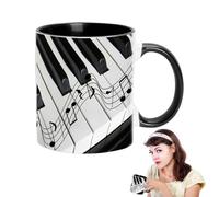 Tasses à café musicales | Tasse à thé musicale en forme de guitare, tasse à boire amusante pour décoration de bureau, tasse à thé, tasse à thé en céramique, 350 ml, anniversaire de Noël pour amateur