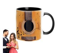 Tasses à café musicales,tasses à café sur le thème de la musique | Tasse de voyage de tasse de guitare - Guitares Piano violon 350ml tasse en céramique, tasses à décor de bureau, à thé drôl