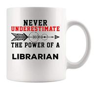 Tasses À Café Ne sous-Estimez Jamais Le Pouvoir du Bibliothécaire. Livre Meilleur École Retraité Retraite Tasse À Thé Rétro Tasses en Porcelaine Personnalisée Tasse Café pour Familiale 330ML