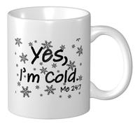 Tasses À Café Oui, J'Ai Froid, Moi 24H/24 Et 7J/7 Mug Céramique Personnalisable Avec Poignée Tasses À Thé, Pour Anniversaire, Homme, Femme, 330ml