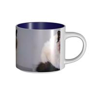 Tasses à café, petit-déjeuner, lait d'avoine, thé, grande tasse en céramique, animal à fourrure domestique, chat, Bali,Bleu marine,Taille unique
