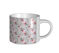 Tasses à café, petit-déjeuner, lait d'avoine, thé, grande tasse en céramique, aquarelle, flore australienne, eucalyptus et fleurs blush,Blanc,Taille unique