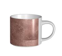 Tasses à café, petit-déjeuner, lait d'avoine, thé, grande tasse en céramique, belle et moderne, or rose brillant,Blanc,Taille unique