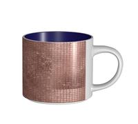 Tasses à café, petit-déjeuner, lait d'avoine, thé, grande tasse en céramique, belle et moderne, or rose brillant,Bleu marine,Taille unique