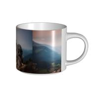 Tasses à café, petit-déjeuner, lait d'avoine, thé, grande tasse en céramique, berger australien, montagnes, animaux de compagnie, chiens,Blanc,Taille unique