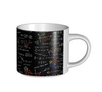 Tasses à café, petit-déjeuner, lait d'avoine, thé, grande tasse en céramique, équations mathématiques, formules mathématiques,Blanc,Taille unique