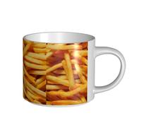 Tasses à café, petit-déjeuner, lait d'avoine, thé, grande tasse en céramique, frites, hamburger, restauration rapide,Blanc,Taille unique