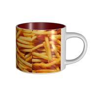 Tasses à café, petit-déjeuner, lait d'avoine, thé, grande tasse en céramique, frites, hamburger, restauration rapide,Rouge,Taille unique
