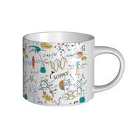 Tasses à café, petit-déjeuner, lait d'avoine, thé, grande tasse en céramique, laboratoire scientifique, éducation, biologie, chimie,Blanc,Taille unique