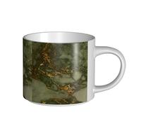 Tasses à café, petit-déjeuner, lait d'avoine, thé, grande tasse en céramique, luxe, marbre vert et or, fêtes,Blanc,Taille unique
