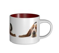 Tasses à café, petit-déjeuner, lait d'avoine, thé, grande tasse en céramique, motif Basset Hound isolé,Rouge,Taille unique