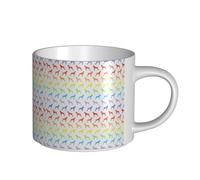 Tasses à café, petit-déjeuner, lait d'avoine, thé, grande tasse en céramique, motif chiens boxeurs arc-en-ciel (coupé),Blanc,Taille unique