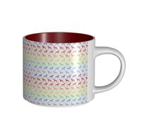 Tasses à café, petit-déjeuner, lait d'avoine, thé, grande tasse en céramique, motif chiens boxeurs arc-en-ciel (coupé),Rouge,Taille unique