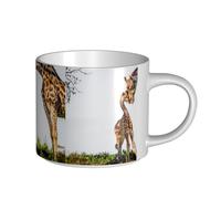 Tasses à café, petit-déjeuner, lait d'avoine, thé, grande tasse en céramique, motif girafe 3D, Afrique du Sud,Blanc,Taille unique