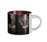 Tasses à café, petit-déjeuner, lait d'avoine, thé, grande tasse en céramique, motif serpent python,Rouge,Taille unique