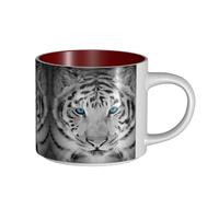 Tasses à café, petit-déjeuner, lait d'avoine, thé, grande tasse en céramique, motif tigre noir et blanc,Rouge,Taille unique