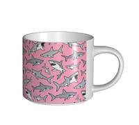 Tasses à café, petit-déjeuner, lait d'avoine, thé, grande tasse en céramique, requins, nautique, océan, mer, vie marine, poisson,Blanc,Taille unique