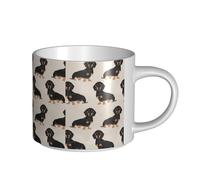 Tasses à café, petit-déjeuner, lait d'avoine, thé, grande tasse en céramique, saucisse, chien,Blanc,Taille unique